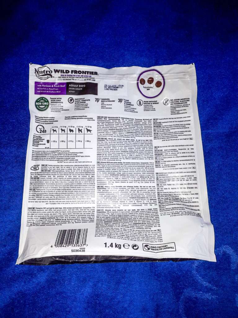 Futtertest Nutro - Wild Frontier Hundefutter Rückseite